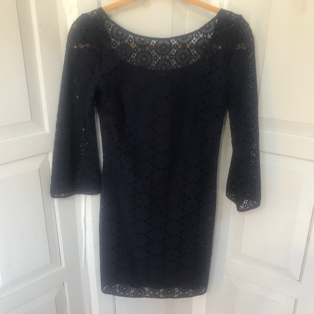 Lilly Pulitzer Blue 3/4 Sleeve Lace Dress